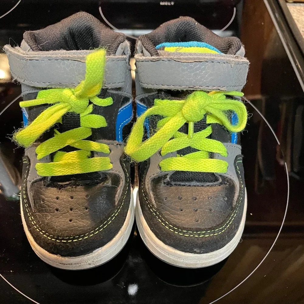 OP Toddler Boy Black Blue Athletic Shoes Sneakers 7